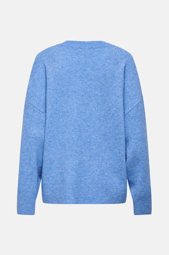 T-shirt bleu avec col rond de JDY, en tissu doux et manches longues.