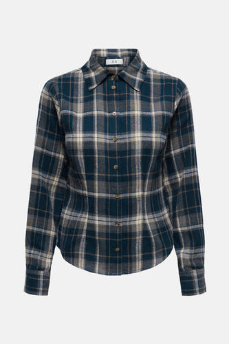 Chemise bleue à carreaux avec longues manches de JDY, avec fermeture à boutons et col classique.