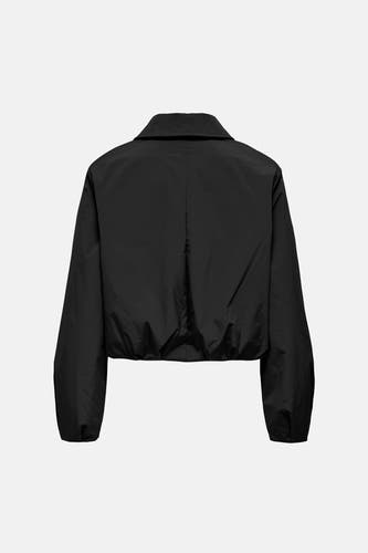 Veste courte noire de ONLY, vue de dos avec col et manches longues.