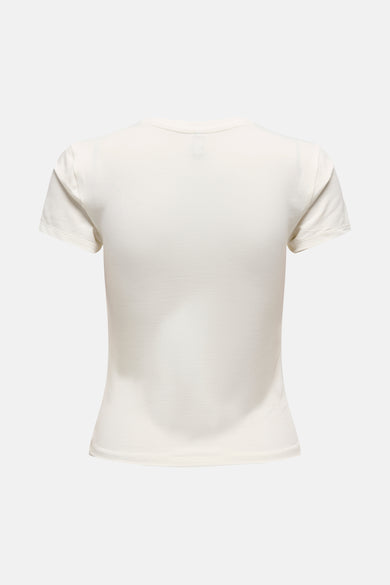T-shirt écru à manches courtes d'ONLY, dos en couleur unie