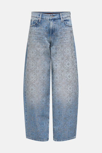 Jean droit bleu clair d'ONLY, avec des applications de strass élégantes sur toute la surface.