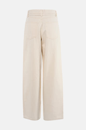 Off white denim rechte jeans van ONLY, met achterzakken en wijde pijpen.