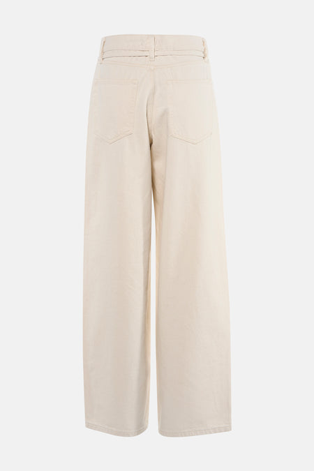 Off white denim rechte jeans van ONLY, met achterzakken en wijde pijpen.