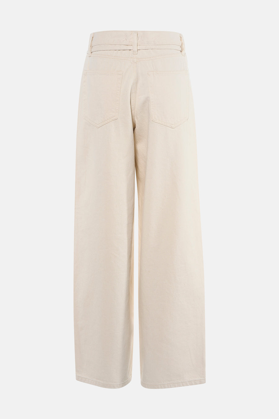 Off white denim rechte jeans van ONLY, met achterzakken en wijde pijpen.