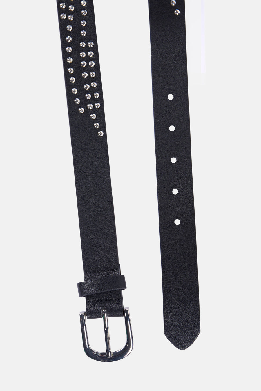 Zwarte riem van ONLY, versierd met studs en een zilverkleurige gesp.