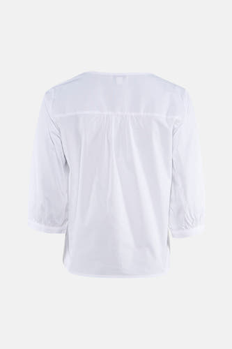 Witte blouse met driekwart mouwen van JDY, met een gladde textuur en plooien aan de achterkant.
