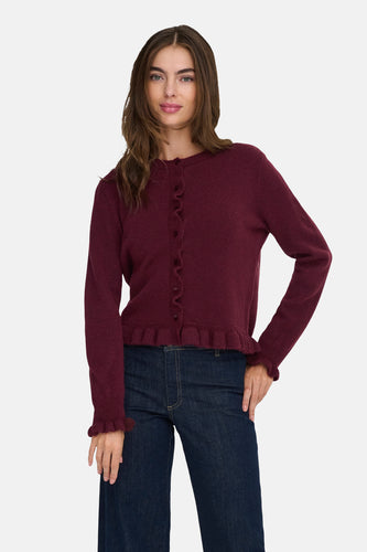 JDYLETTY L/S ON FRILL CARDIGAN KNT NOOS