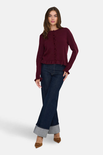 JDYLETTY L/S ON FRILL CARDIGAN KNT NOOS