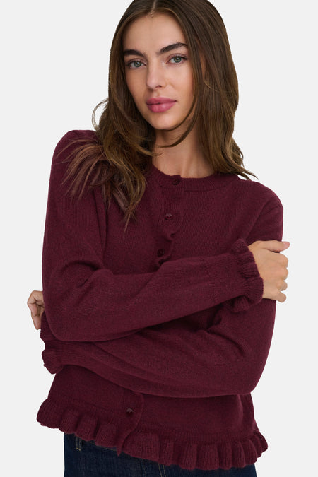 JDYLETTY L/S ON FRILL CARDIGAN KNT NOOS