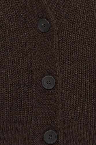 Débardeur marron de JDY, avec une texture tricotée et une fermeture à boutons sur le devant.