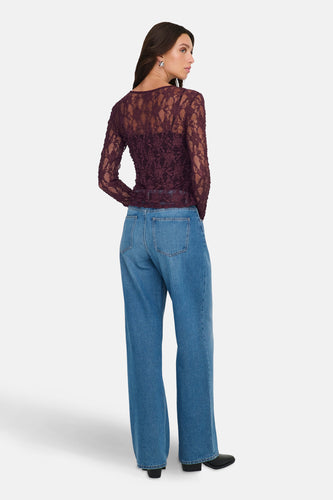 ONLALBA L/S LACE TOP JRS