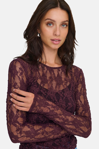 ONLALBA L/S LACE TOP JRS