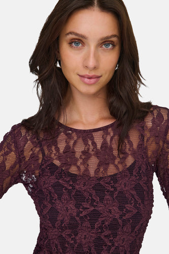 ONLALBA L/S LACE TOP JRS