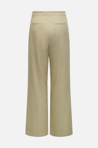 Pantalon beige de ONLY, avec des jambes larges et des poches à l'arrière.