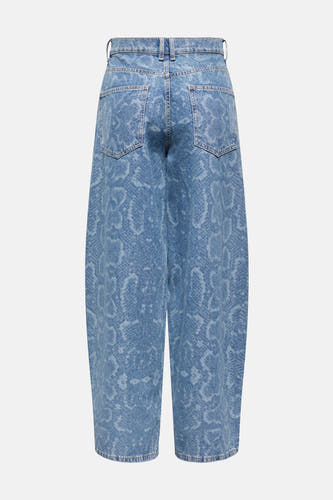 Jean en denim bleu marine avec une forme spéciale d'ONLY et un motif imprimé serpent.