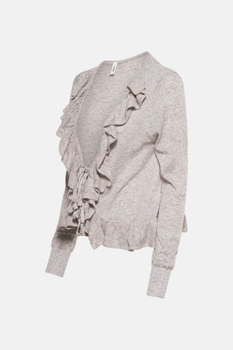 Cardigan gris d'ONLY avec des plis et un détail en tricot.