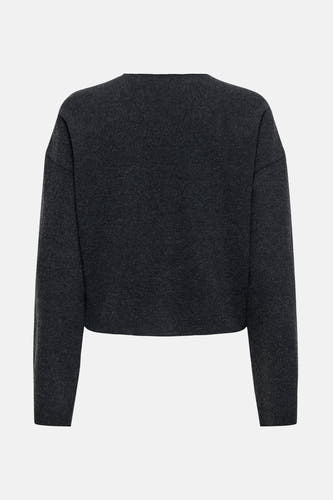 Gilet gris d'ONLY, dans un style court avec des manches longues et une couleur unie.