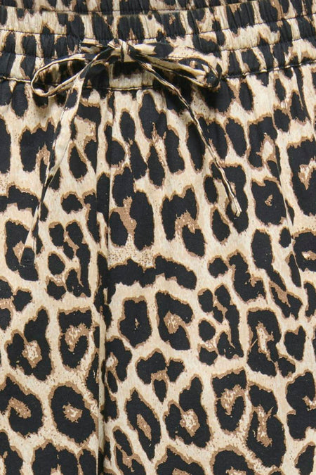 Pantalon multicolore ONLY®, avec un imprimé léopard et un détail de nœud à la taille.