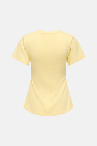 T-shirt jaune à manches courtes, col rond et couture verticale au dos de ONLY®.