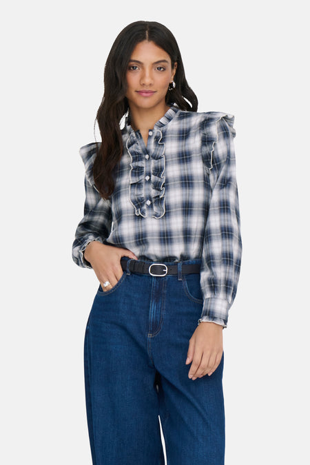 ONLFIGA L/S FLOUNCE TOP WVN