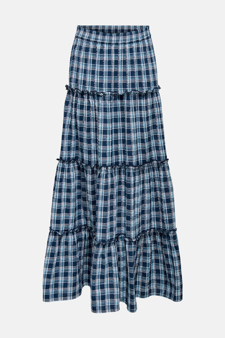 ONLROMANA CHECKED LONG SKIRT WVN