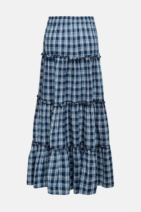 ONLROMANA CHECKED LONG SKIRT WVN