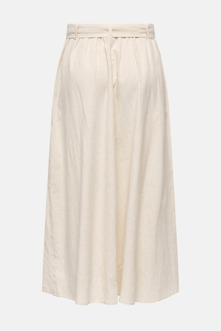 Jupe écru de JDY avec texture lin et passants de ceinture, vue arrière.