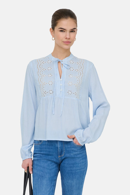 Blouse à manches longues - bleu
