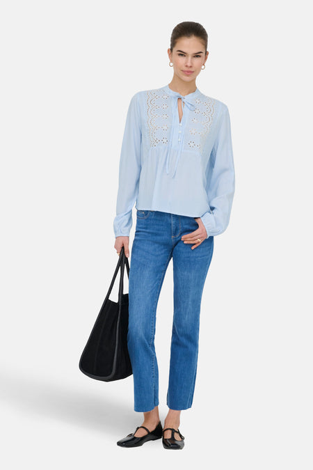 Blouse à manches longues - bleu