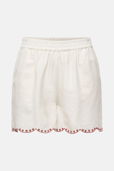 Short blanc de JDY avec ce taille é é etie bro bro broie à la bordure.