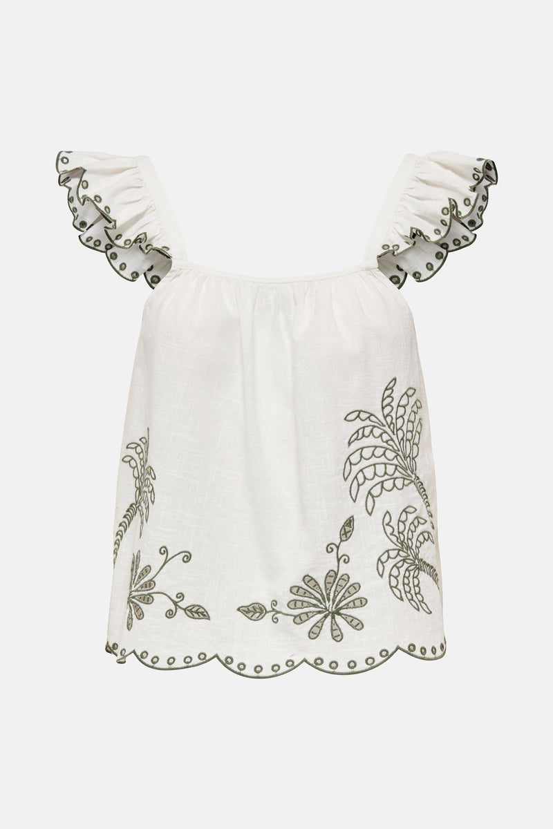 JDYPALMA S/L EMBROIDERY TOP WVN EXP