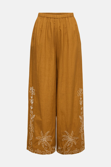 JDYELIZA EMB. HW WIDE PANTS WVN EXP