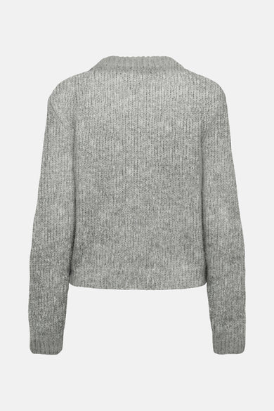 Cardigan gris de JDY avec des manches longues et une texture tricotée.
