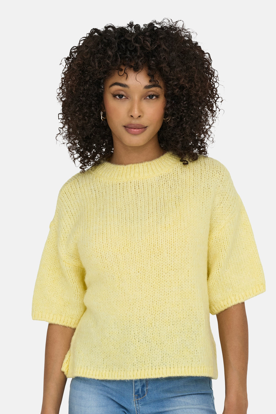 Pull à col rond - jaune - JDY