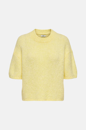 Sweat-shirt JDY avec col rond, manches courtes et texture côtelée.