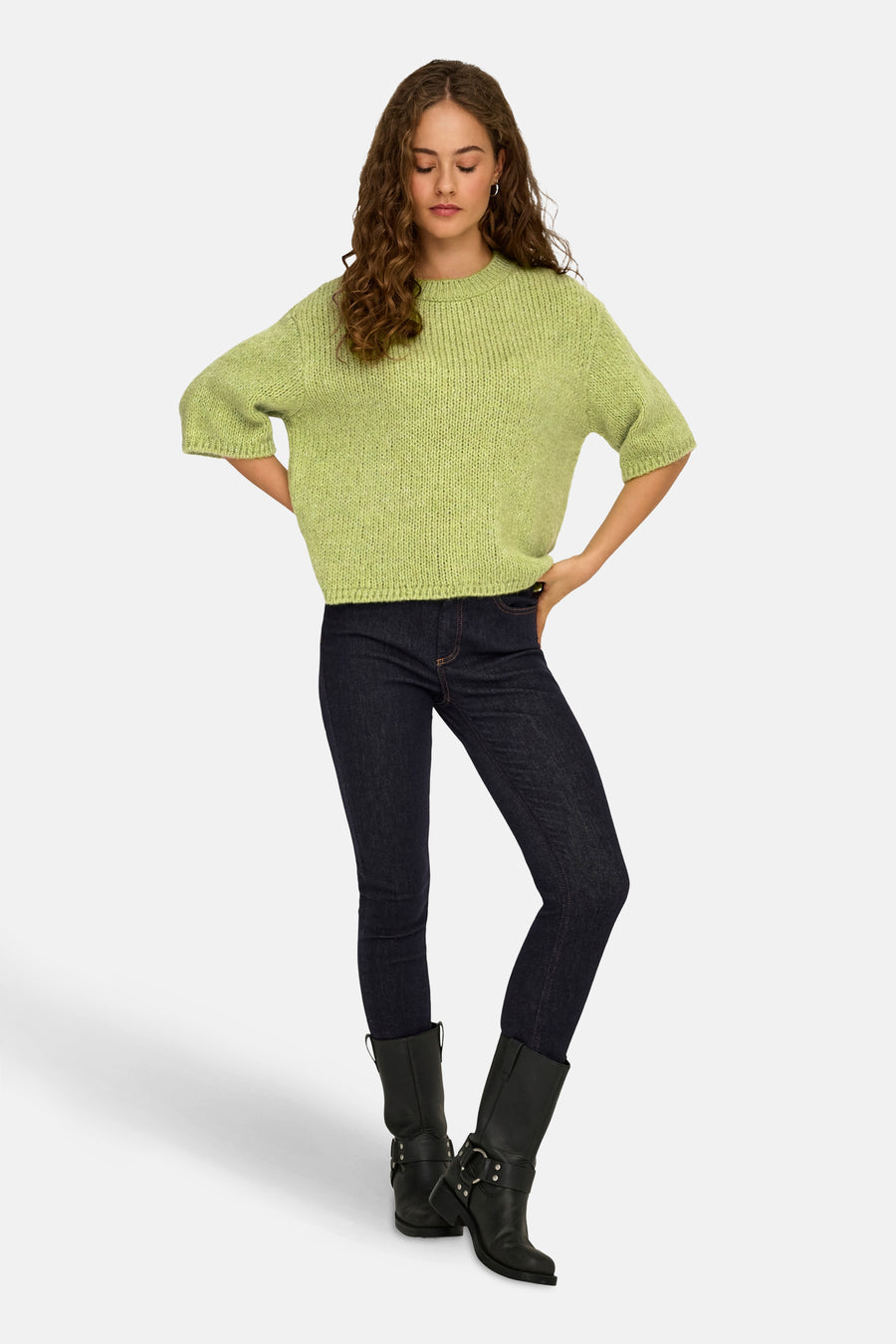 Pull à col rond - vert - JDY