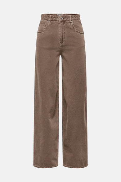 Pantalon marron ONLY à jambes larges et poches italiennes