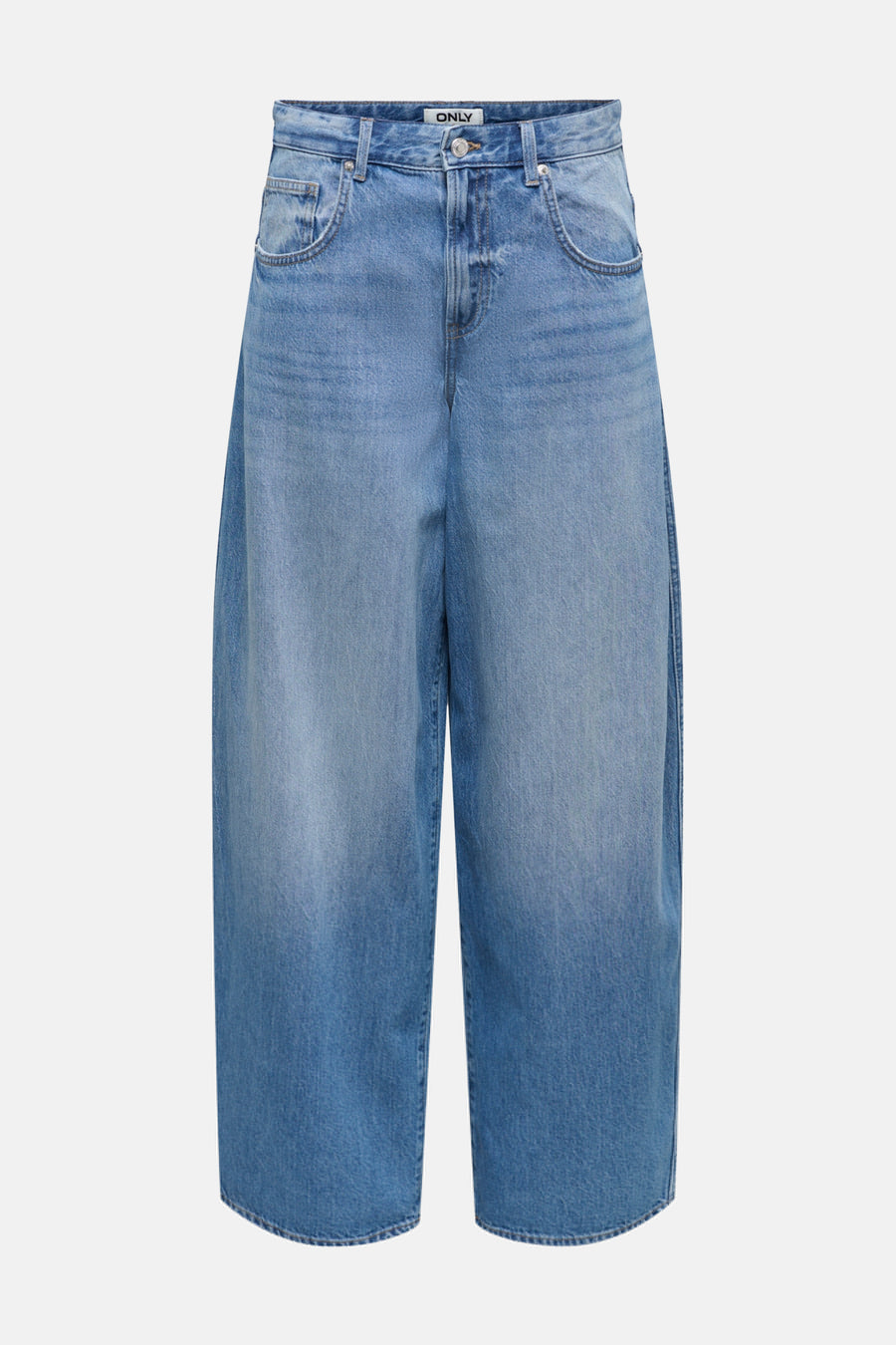Jean avec une forme spéciale en denim bleu clair d'ONLY, avec des jambes larges et des poches.