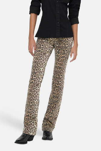 Pantalon beige de ONLY, avec un imprimé léopard.