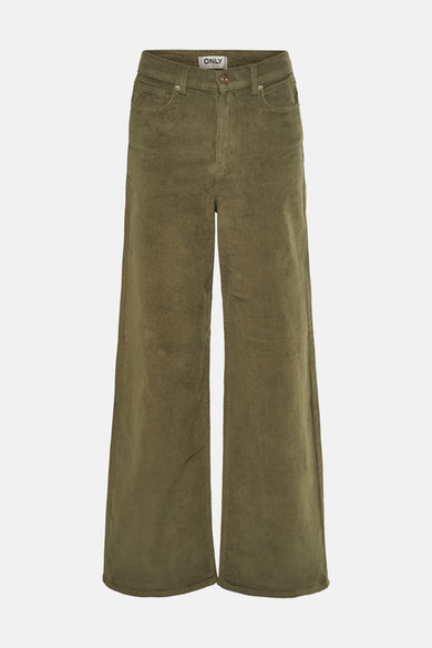 Pantalon corduroy multicolore de ONLY, avec des jambes larges et des poches à l'avant.