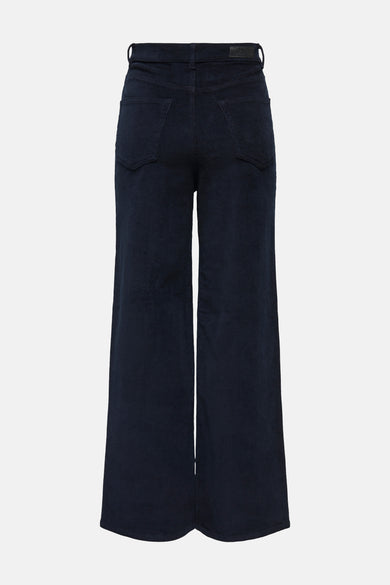 Pantalon bleu de corduroy ONLY, avec des jambes larges et des poches arrière.
