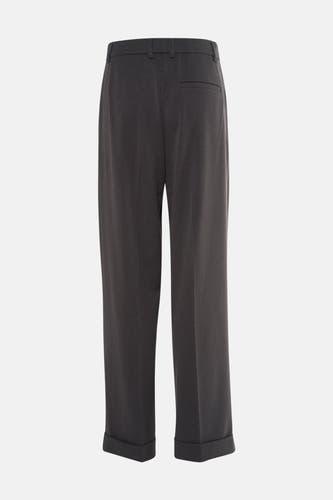 Pantalon gris de ONLY, avec des poches droites et un ourlet relevé.