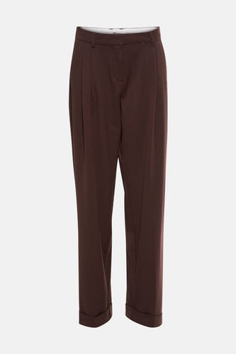 Pantalon brun de ONLY, avec plis et une bordure rabattue.