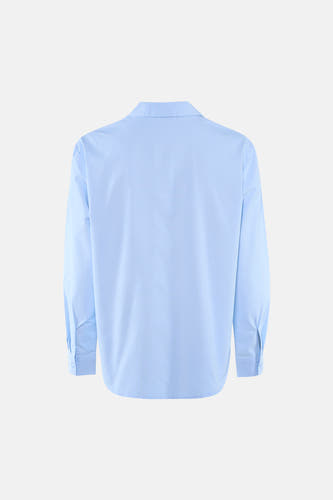 Chemise bleu clair à manches longues de JDY, avec col classique, poignets boutonnés et ourlet arrondi à l'arrière.