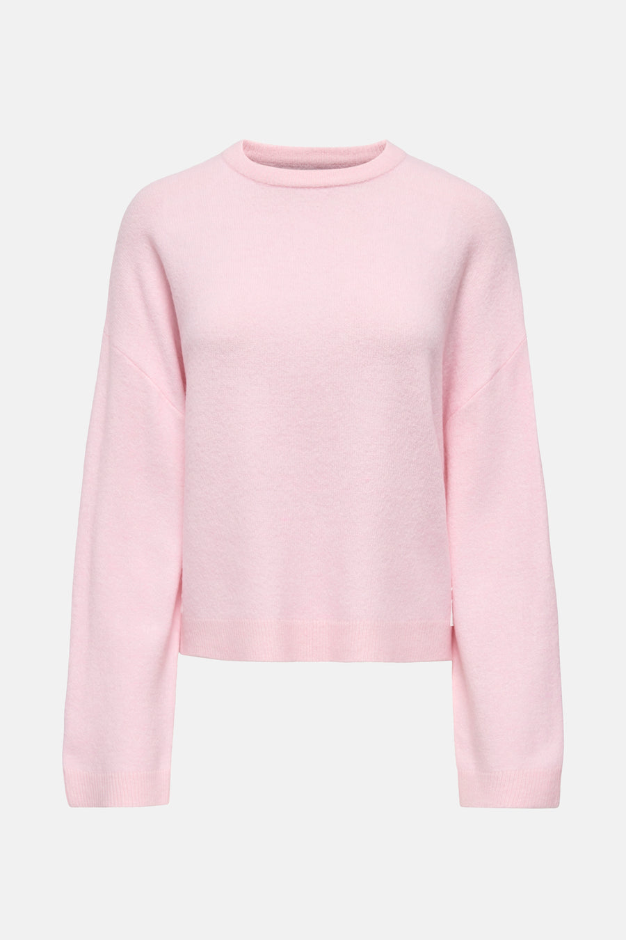 Roze trui met lange mouwen.