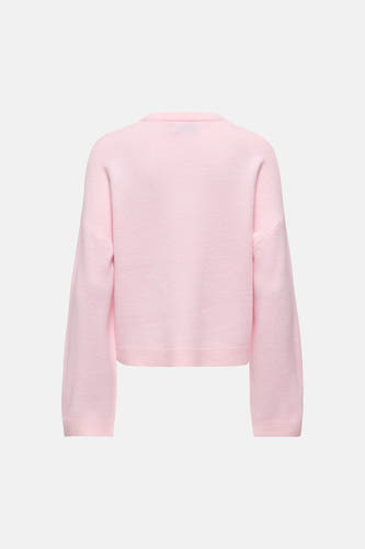 Pull rose à col rond de ONLY, texture unie tricotée.