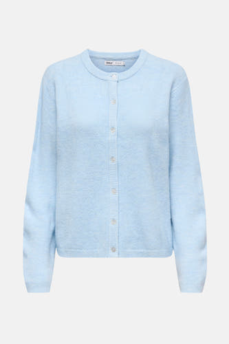 Veste bleue ONLY, avec col rond et fermeture à boutons devant.