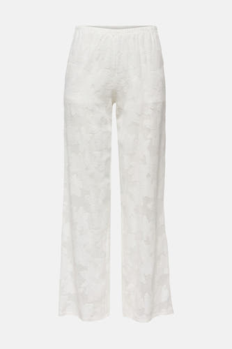Pantalon blanc ONLY, à motif floral et taille élastique.