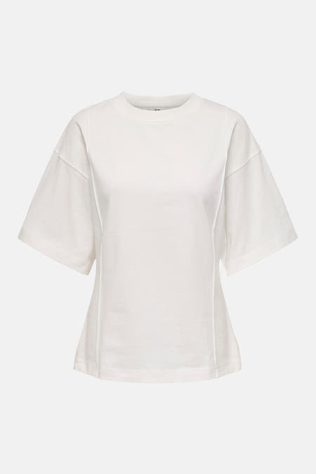 T-shirt blanc de JDY, à manches courtes et coupe décontractée, vu de dos.