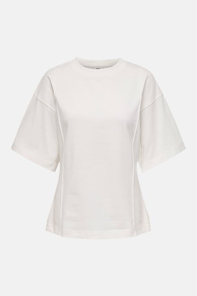 T-shirt blanc de JDY, à manches courtes et coupe décontractée, vu de dos.